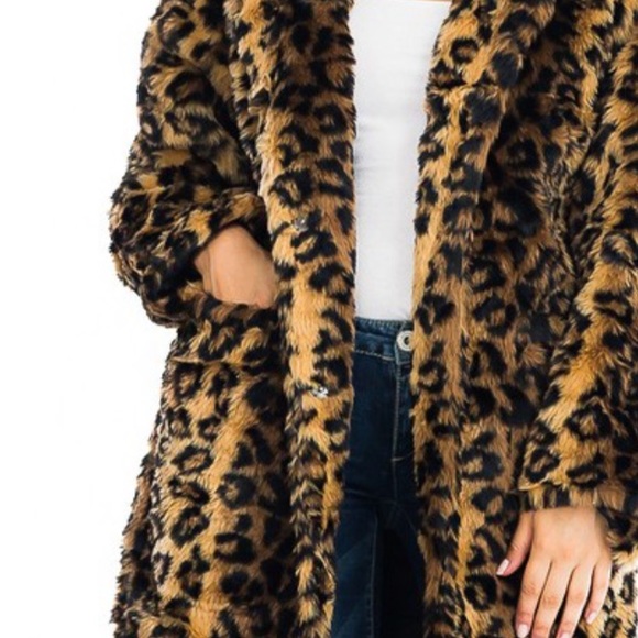 Cozy Leopard / Cheetah / Animal Print Teddy Coat - Picture 4 of 6